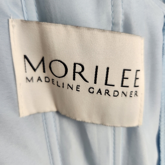 Morilee Madeline Gardner Sky Blue Chiffon Bridesmaid Dress Gown Size 14 #0394 - Picture 8 of 13
